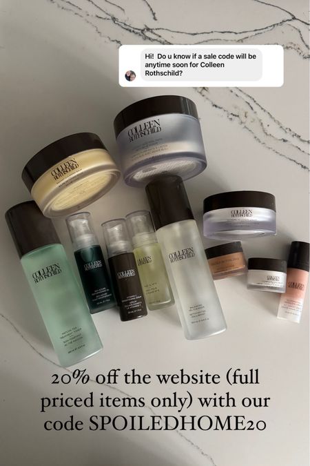20% off (full priced items only) with our code SPOILEDHOME20. I have been using Colleen Rothschild for years and love her products! This isn’t even everything I have of CR. 

#LTKOver40 #LTKSaleAlert #LTKBeauty