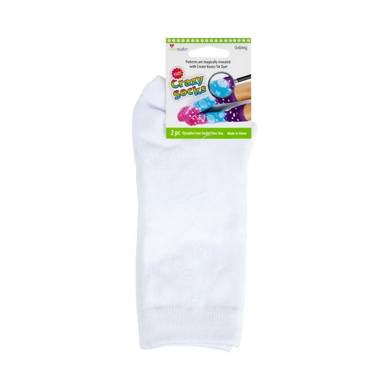 Create Basics Unisex Kids Crazy Socks Galaxy, Dyeable Crew Socks, One Size | Walmart (US)