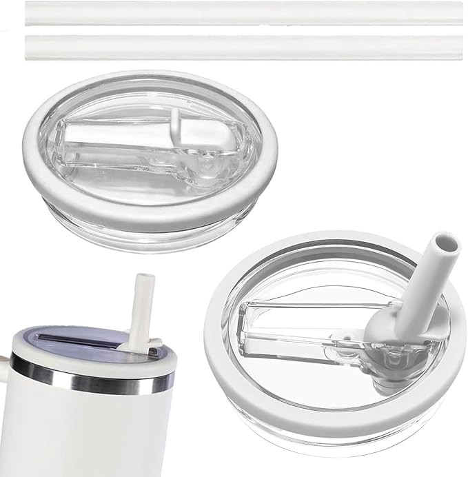 40 OZ Tumbler Flip Straw Lid Replacement Fit for Stanley Quencher, 2 Pcs Leak Proof Spill Proof R... | Amazon (US)