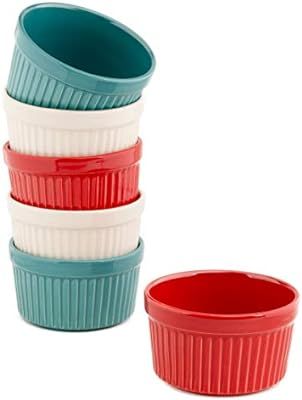 Gibson (6 Pack) 9oz Ramekins: Colorful Ceramic Porcelain Ramekin Set For Baking, Serving Bowls, S... | Amazon (US)