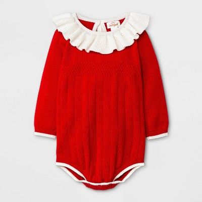 Baby Girls' Sweater Romper - Cat & Jack™ Red | Target