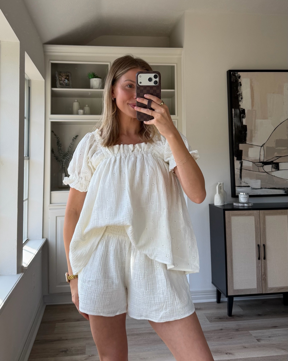 The prettiest set and it’s 100% cotton!! Runs a little big, I’m in a size S. It’s nursing & postpartum friendly!! Neckline and waistband are stretchy. Would be perfect during pregnancy and postpartum too!!

#LTKootd #LTKmomlife