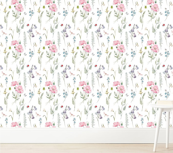 Wallpaperie Gentle Floral Wallpaper | Pottery Barn Kids
