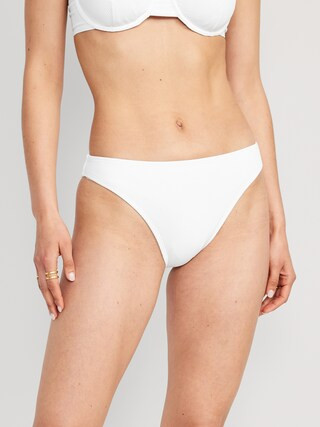 High-Waisted French-Cut Ribbed Bikini Swim Bottoms | Old Navy (US)