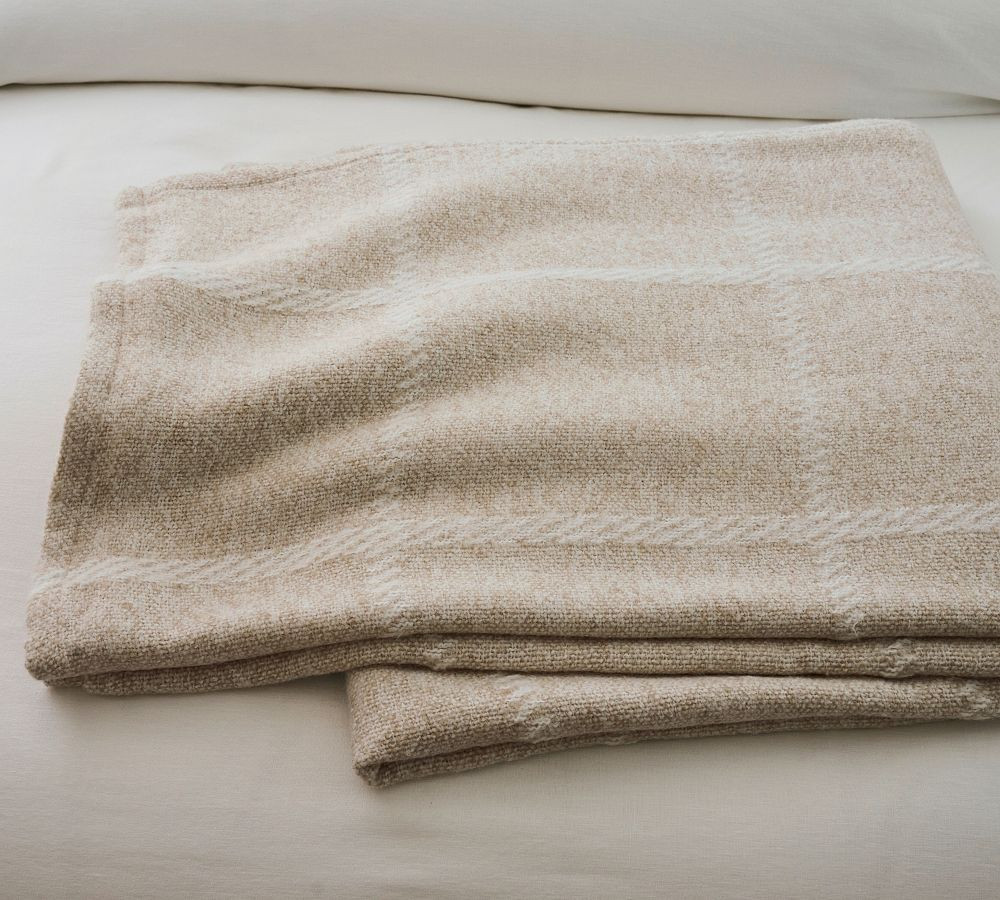 Soft Woven Reversible Windowpane Blanket | Pottery Barn (US)