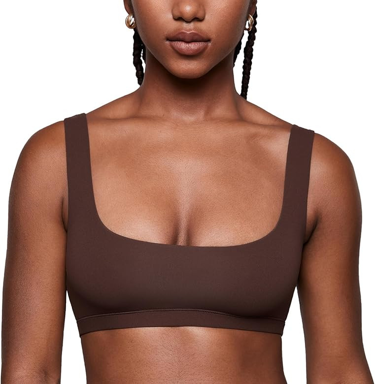 INLYRIC Women's Inbarely Soft Bralettes Scoop Neck Seamless Unlined Comfortable Double Layer Bral... | Amazon (US)