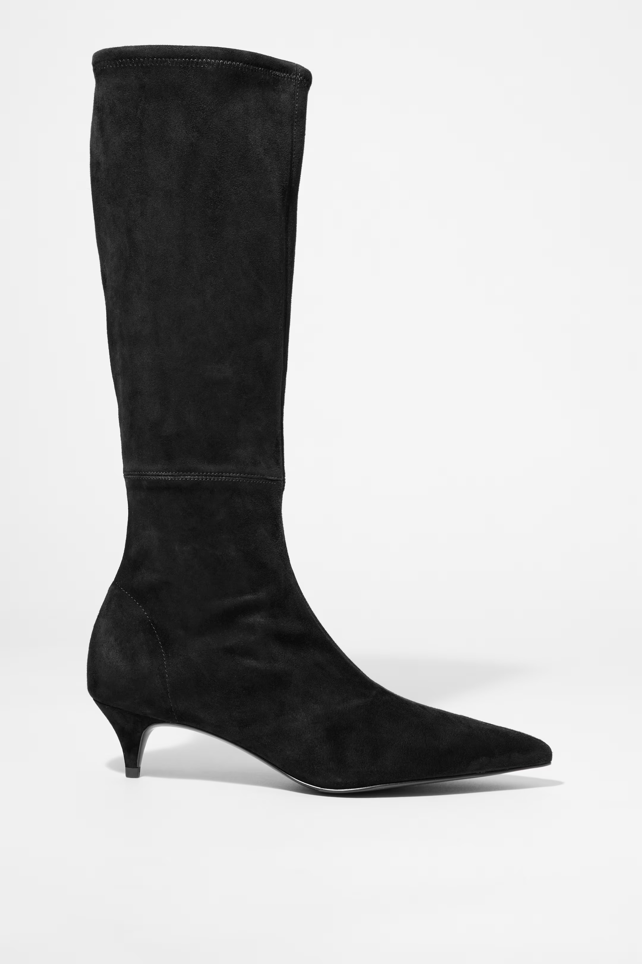 Kniehohe Stiefel aus Stretch-Veloursleder | H&M (DE, AT, CH, NL, FI)