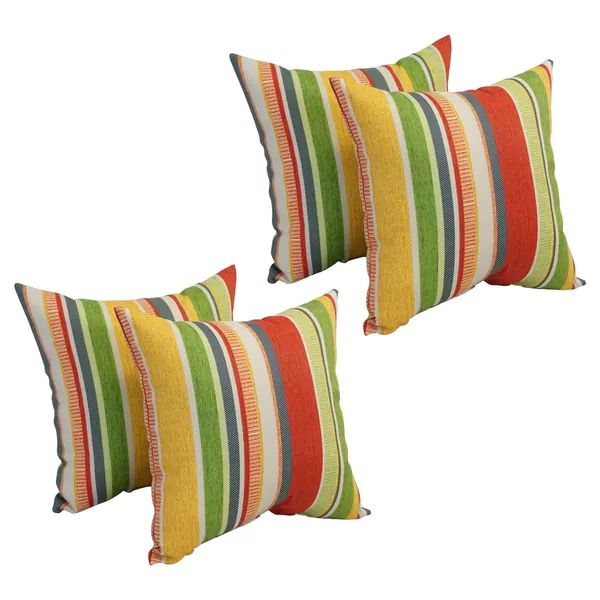17-inch Square Polyester Outdoor Throw Pillows (Set of 4) | Bed Bath & Beyond