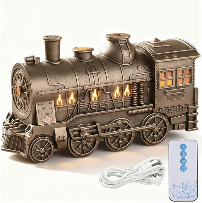 300ml Train Essential Oil Diffuser, 2 Color LED Vintage steam Christmas Train Aromatherapy Diffus... | Amazon (US)