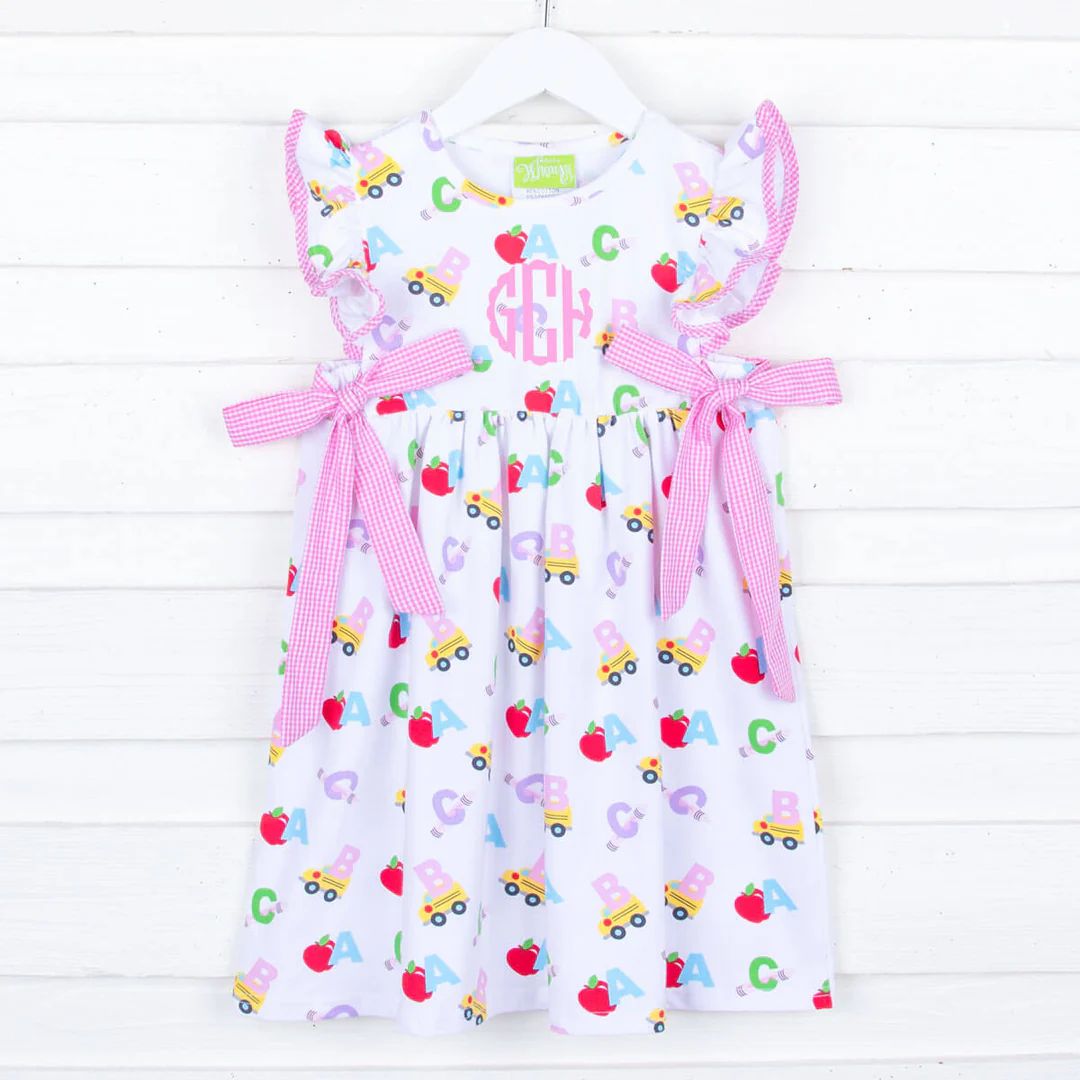 ABC Pink Knit Print Avery Dress | Classic Whimsy