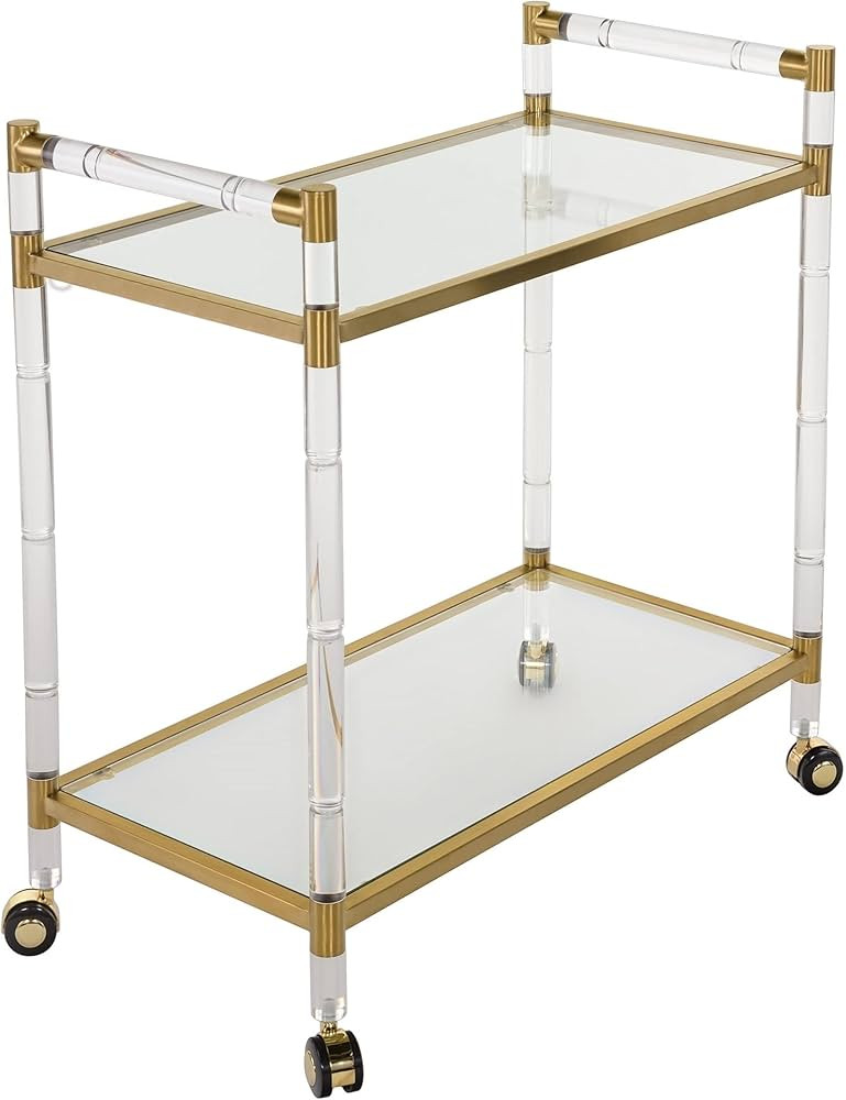 Safavieh Couture Collection Duval Bronze Acrylic Bar Trolley | Amazon (US)