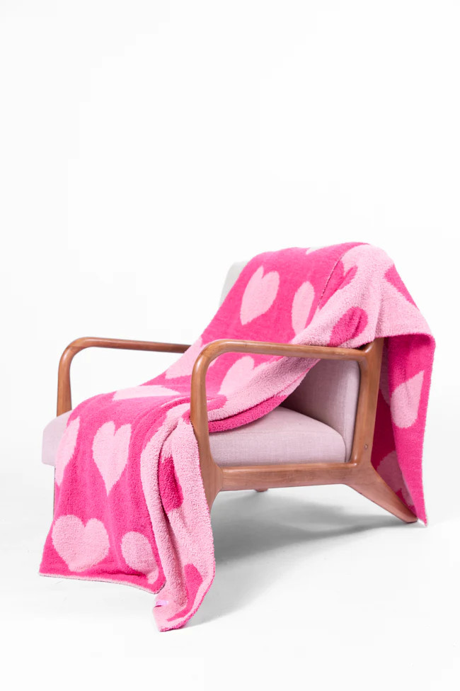 Make Me Believe Pink Hearts Blanket | Pink Lily