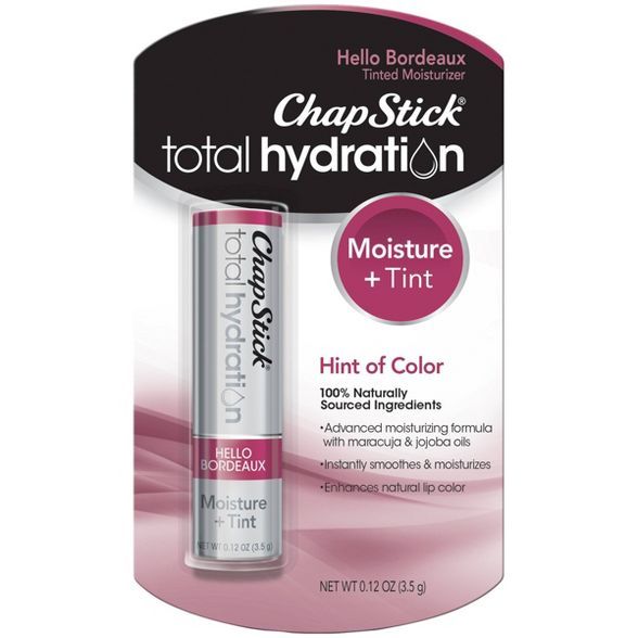 Chapstick Total Hydration Tinted Lip Balm - Hello Bordeaux - 0.12oz | Target