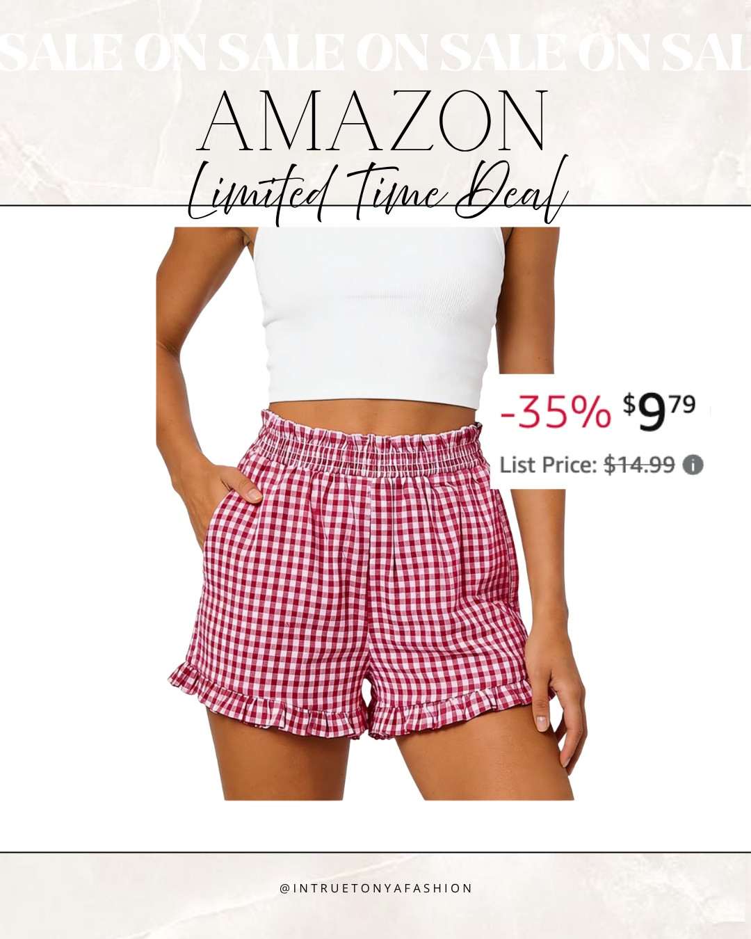 On sale — gingham plaid ruffle shorts for summer






Amazon outfits every outfit inspo, outfit ideas, casual outfits amazon, amazon outfits every day, spring outfits 2026, summer outfits

#LTKSaleAlert #LTKPetite #LTKootd