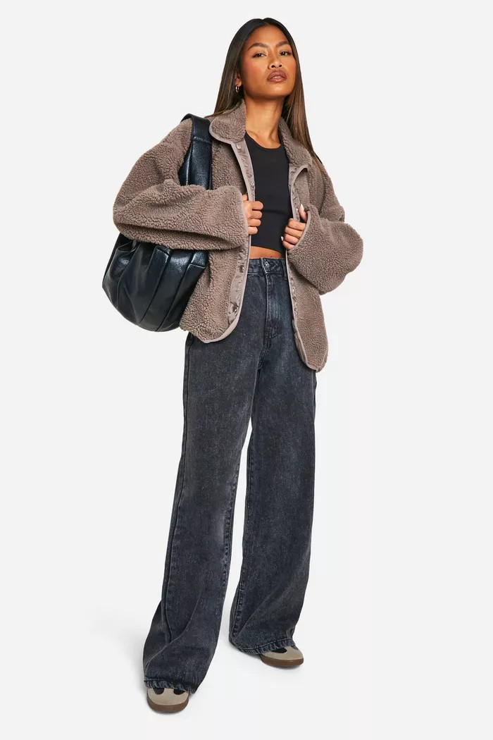 Boxy Teddy Jacket | boohoo (US & Canada)