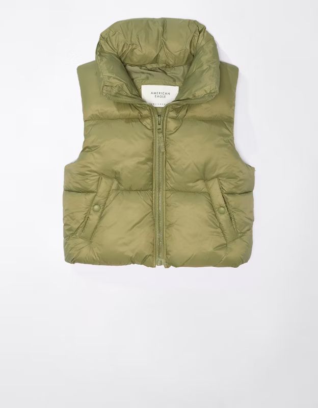 AE Cropped Puffer Vest | American Eagle Outfitters (US & CA)