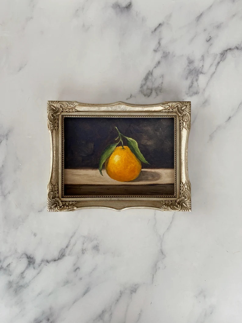 CLEMENTINE #3 Art Print - Unframed Oil Painting Print - Still Life Original - Small Still Life Pa... | Etsy (US)