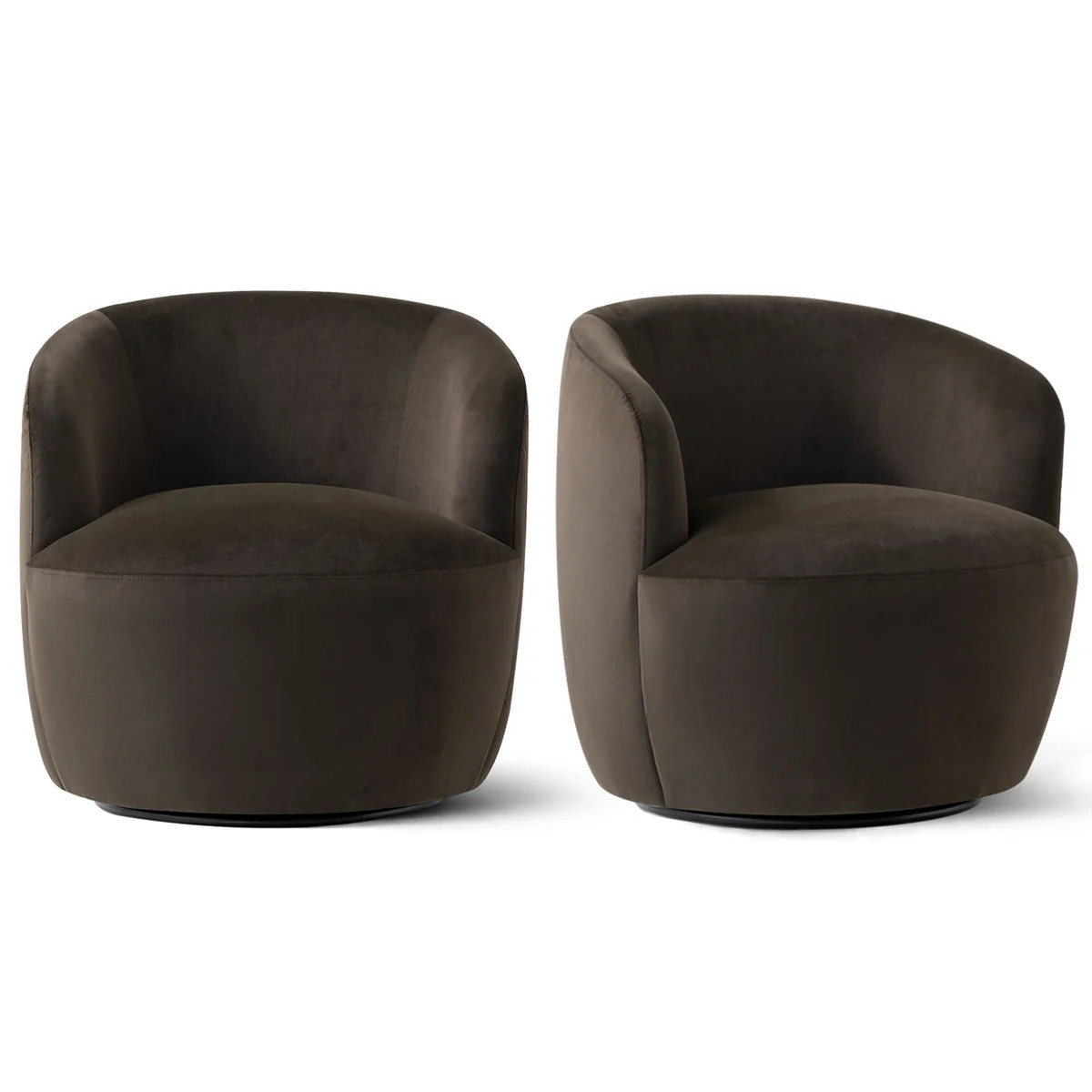 Bella Modern Small Velvet Swivel Barrel Chair (1-Piece) | Pop Maison