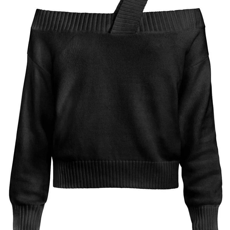 525 Off Shoulder Sweater In Black - Black - M | Verishop