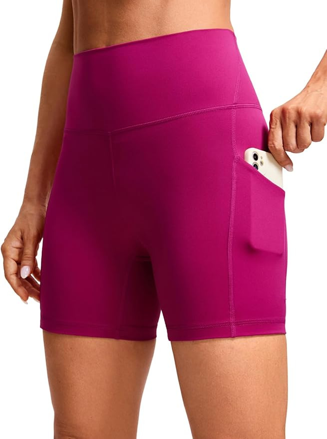CRZ YOGA Womens Butterluxe Biker Shorts with Pockets 3'' / 5'' / 8'' - High Waisted Volleyball Wo... | Amazon (US)