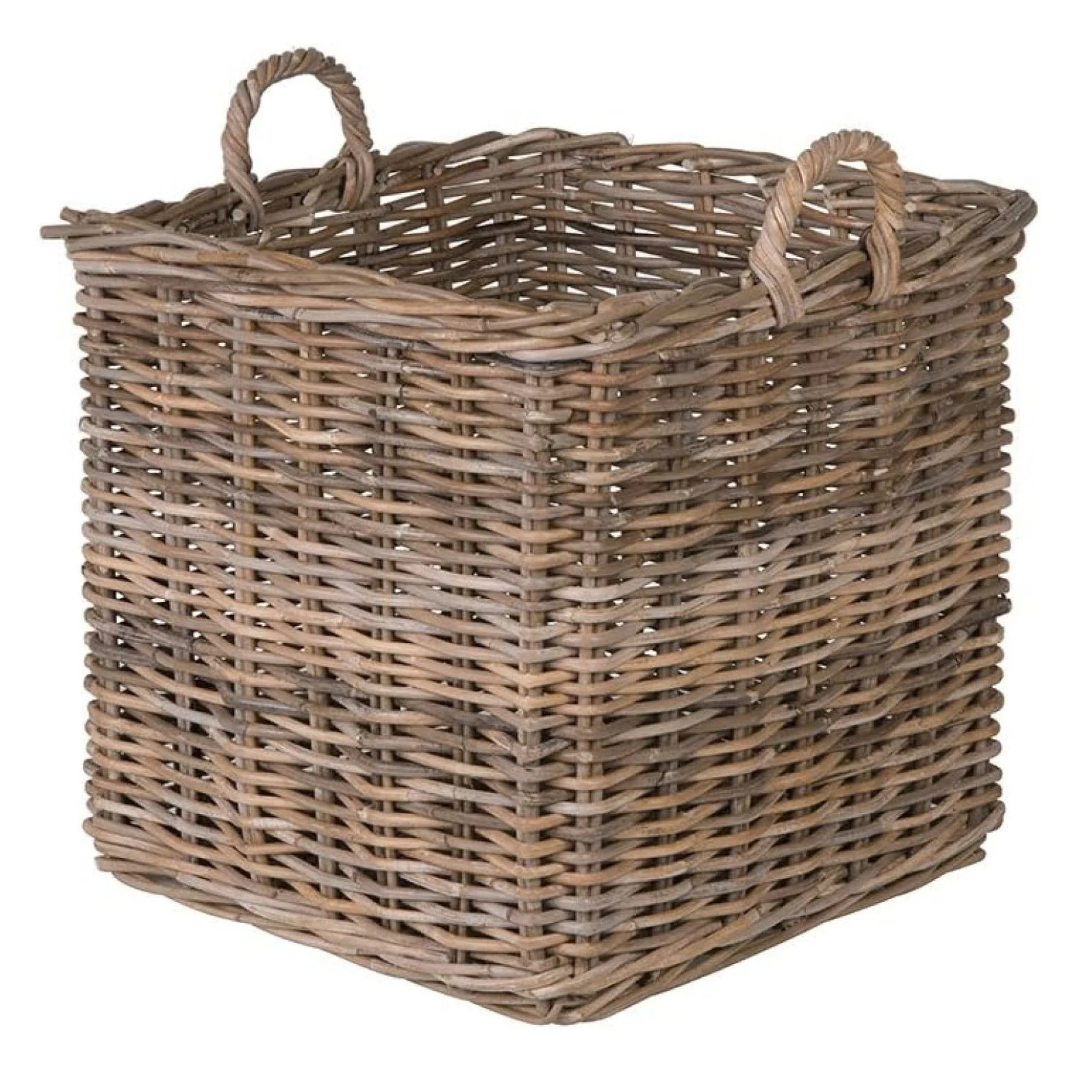 Kobo Square Rattan Decorative Storage Basket and Planter, Medium Size, Gray | Walmart (US)