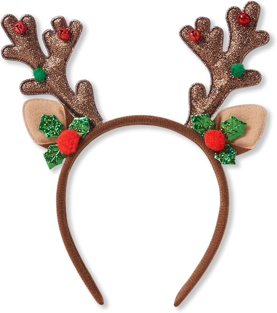 Brown Christmas Deer Antlers Headband for Women Reindeer Ears Headbands Christmas Holiday Cosplay... | Amazon (US)