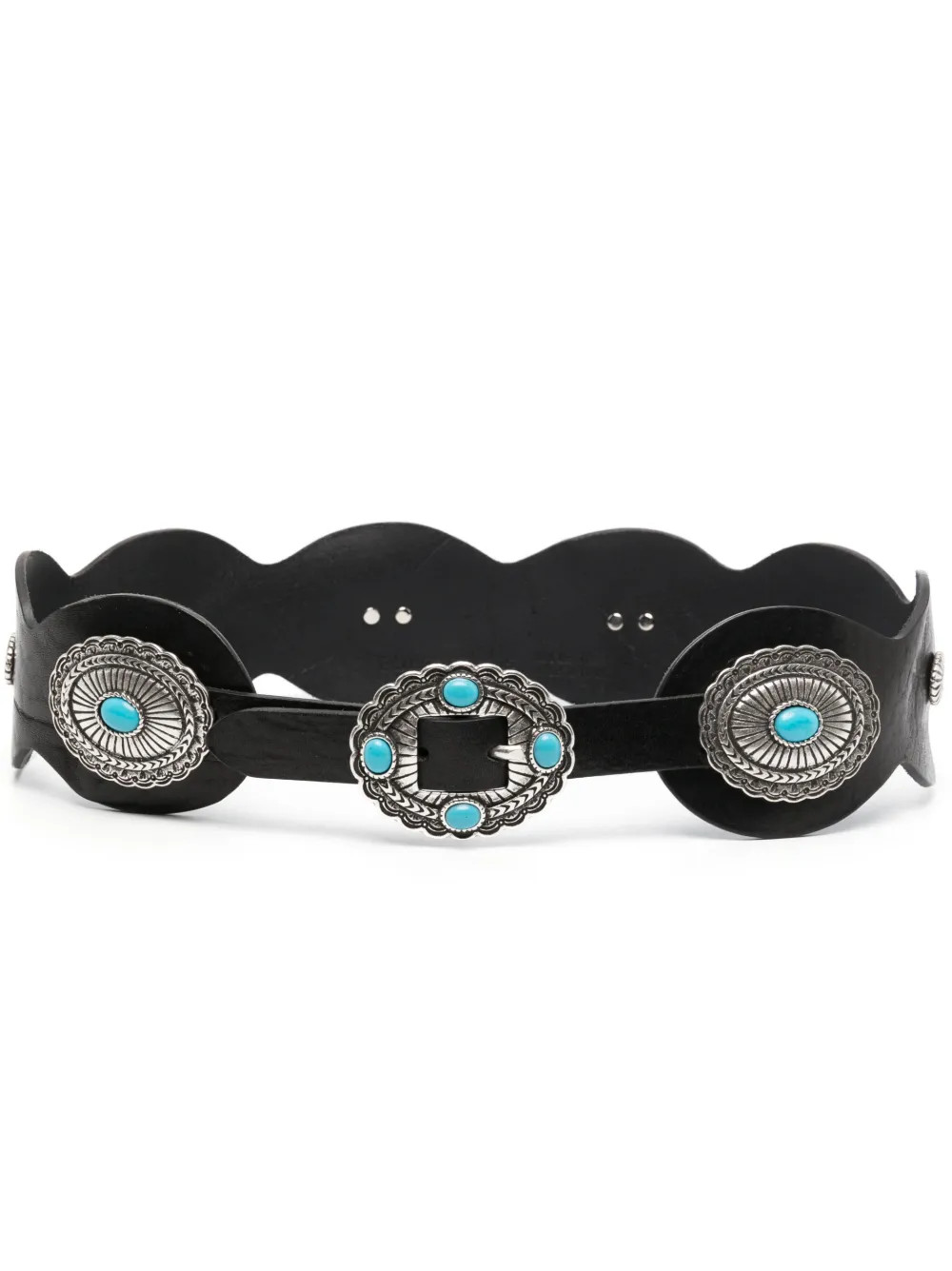 calf-leather engraved-detail belt | Farfetch Global