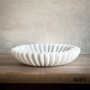Ruffled Marble Bowl, Decorative Marble Bowl, fluted bowl, Lotus bowl, Fruit bowl, Scalloped Marbl... | Etsy (US)