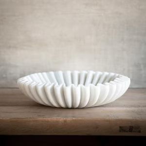 Ruffled Marble Bowl, Decorative Marble Bowl, fluted bowl, Lotus bowl, Fruit bowl, Scalloped Marbl... | Etsy (US)
