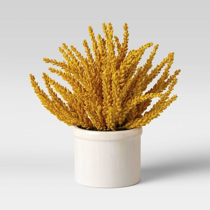 10" x 10" Goldenrod Artificial Plant Arrangement Yellow - Threshold™ | Target