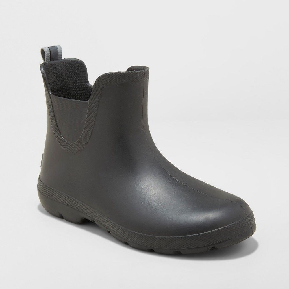 Women's Totes Cirrus Chelsea Short Rain Boots - Black 11 | Target