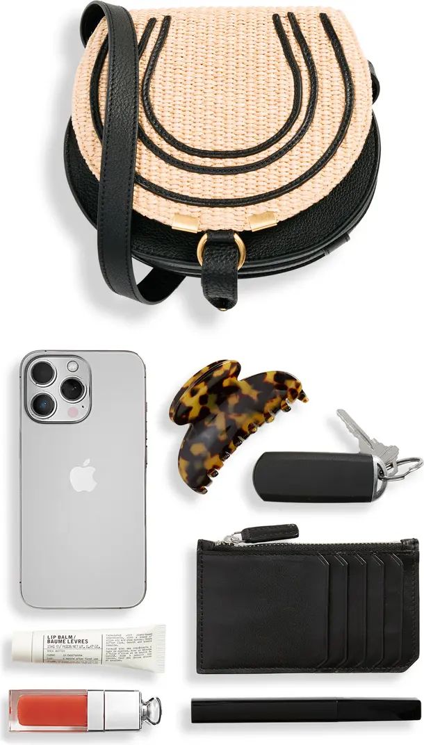 Small Marcie Raffia & Leather Crossbody Bag | Nordstrom