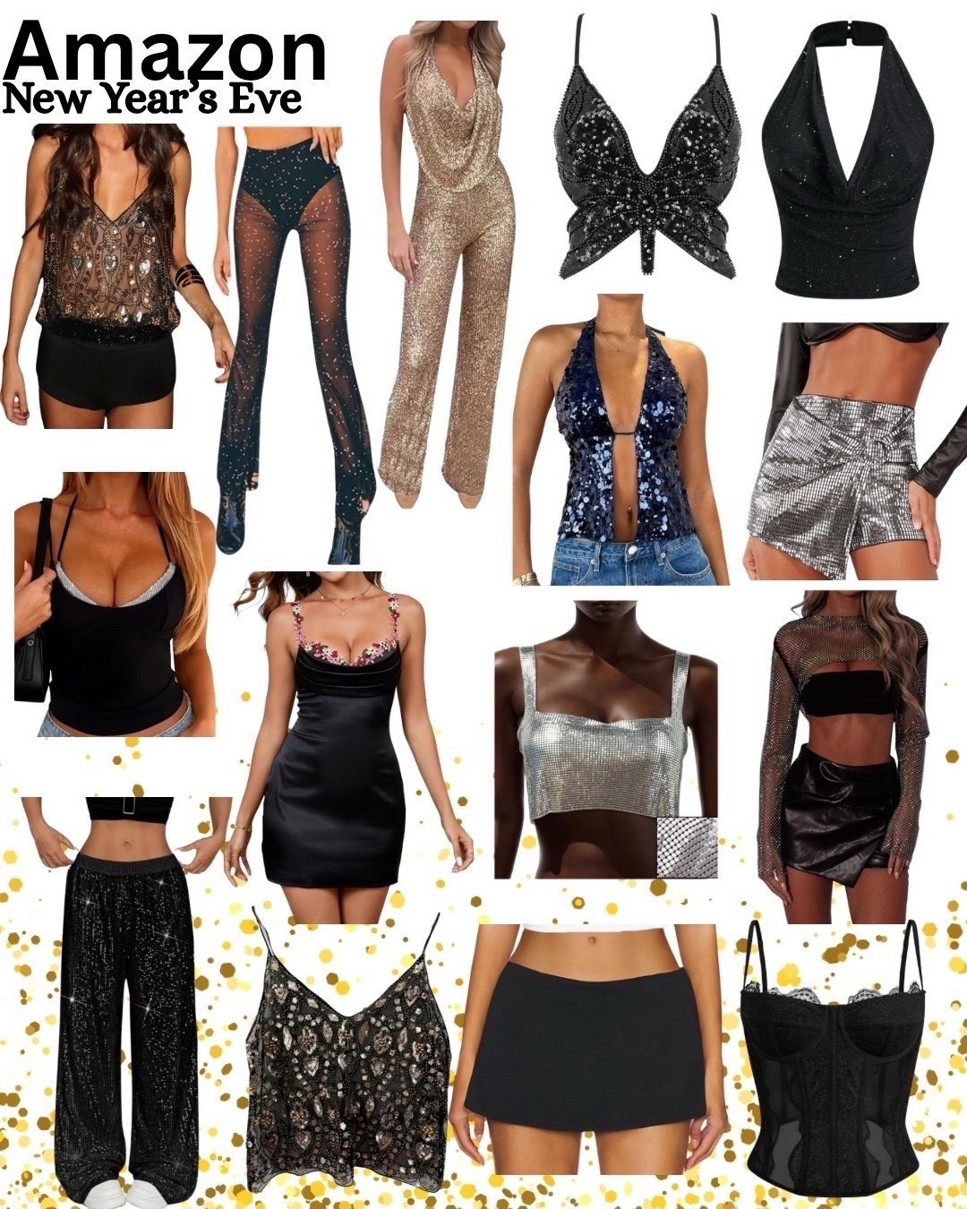 New Year's Eve outfit. New Year's party. New Year's outfit. Party outfit. Sparkle outfit. Sequins. Metallic. Glitter outfit. Amazon party style 


#LTKFindsUnder50 #LTKSeasonal #LTKHoliday