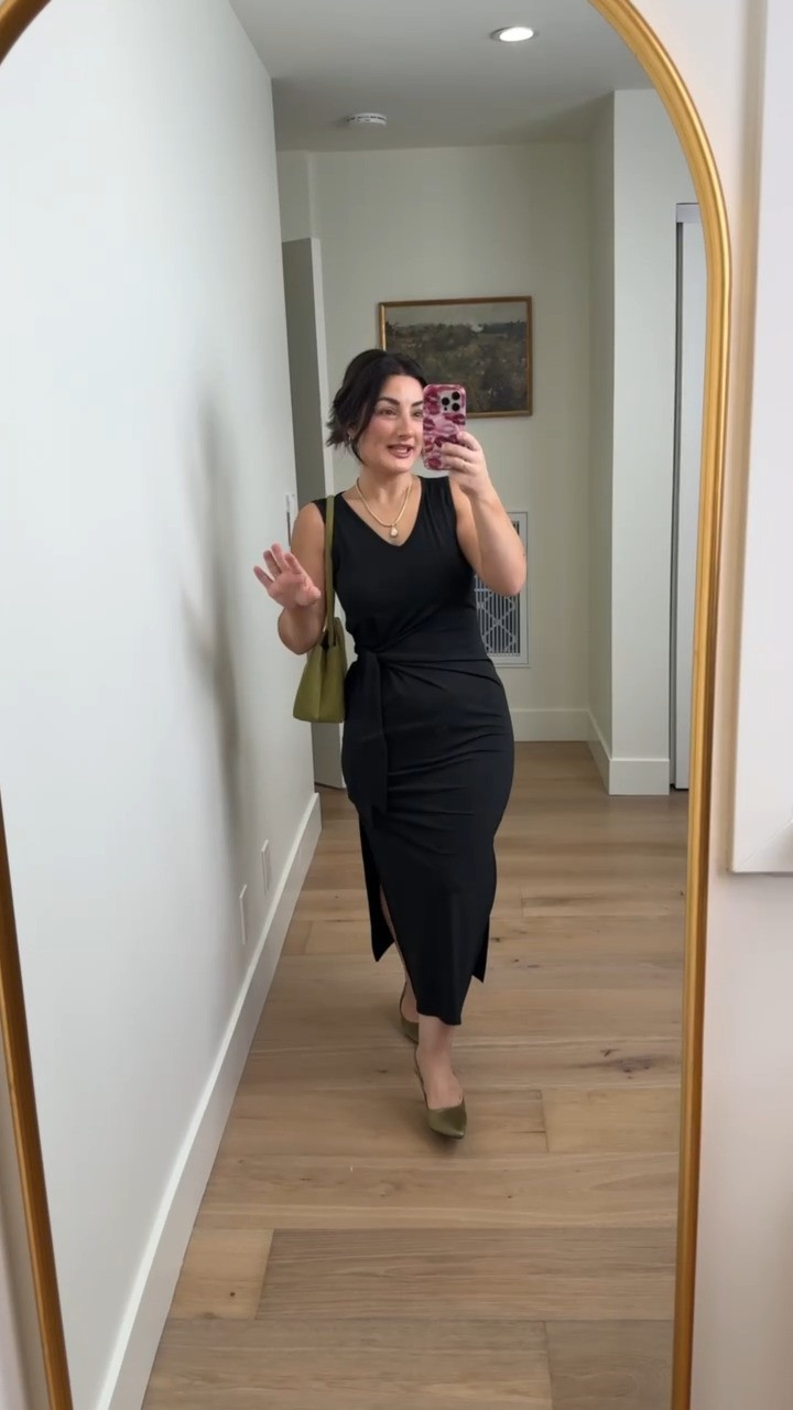 Flattering sleeveless dress styled for early fall with olive accessories! I'm in a small (5'0" 140lbs) petite friendly

#LTKootd #LTKSeasonal #LTKPetite