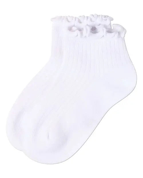 MeMoi 3 Pair Pack Ruffle Mid Cut Socks in White at Nordstrom, Size 8-10 | Nordstrom