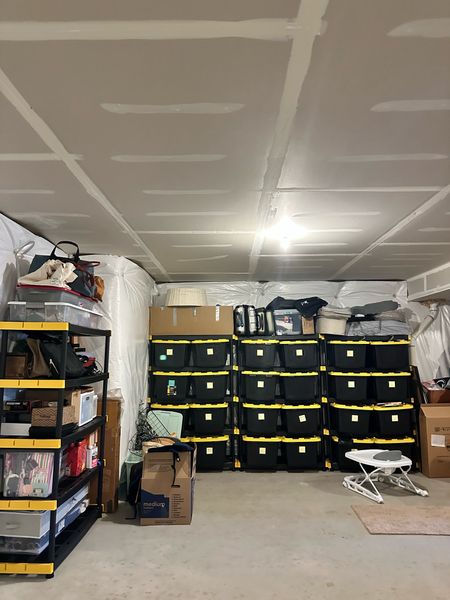 The storage bins in storage racks are a space savor for our basement. They keep us so organized for all of our items.

#LTKfindsunder100 #LTKfindsunder50 #LTKhome