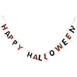 Creative Co-Op 90" Wool Felt Happy Halloween Banners, Black & Orange | Amazon (US)