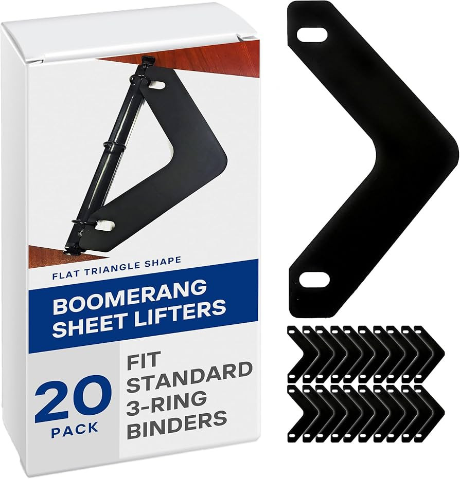 Boomerang Sheet Lifters, Durable, Flat Triangle Shape, 11" x 6", Black, Protect Sheets from Teari... | Amazon (US)