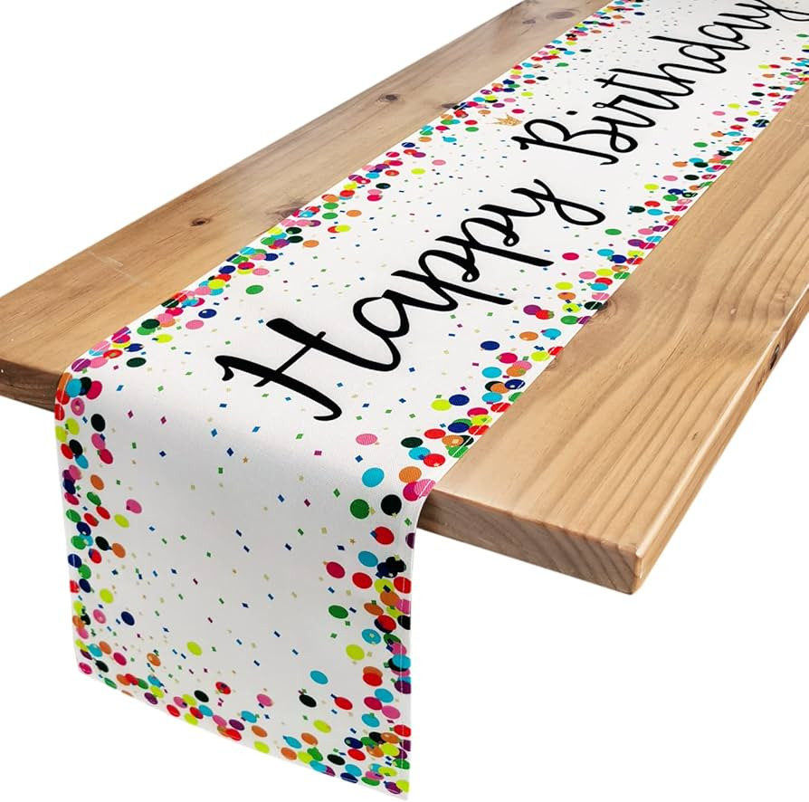 Letjolt Happy Birthday Table Runner 30th Birthday Decorations 40th Birthday Sign 50th Birthday Pa... | Amazon (US)