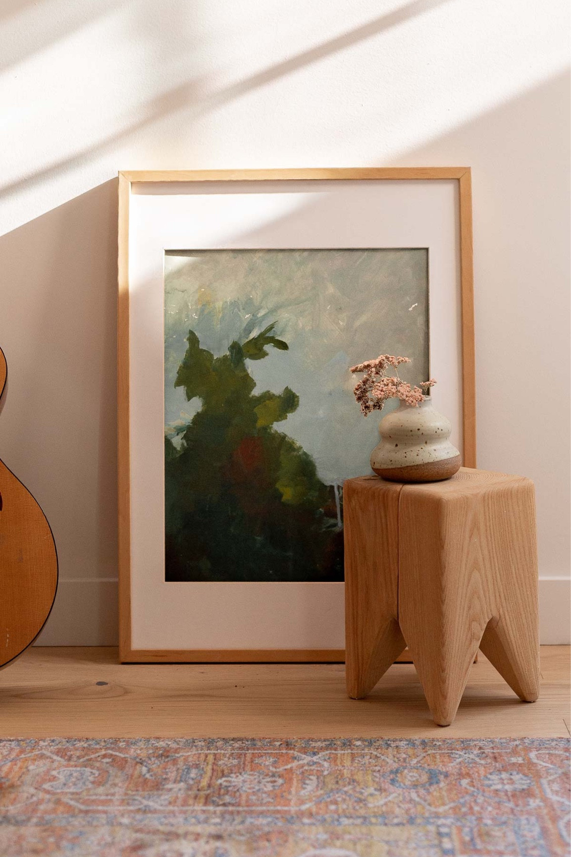 Wood stool - earthy interiors - neutral modern - organic modern - affordable rug

#LTKhome #LTKFind #LTKstyletip