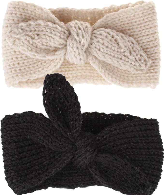 Winter Cute Kids Baby Girls Knit Rabbit Knotted Headband Headwrap Earwarmer | Amazon (US)