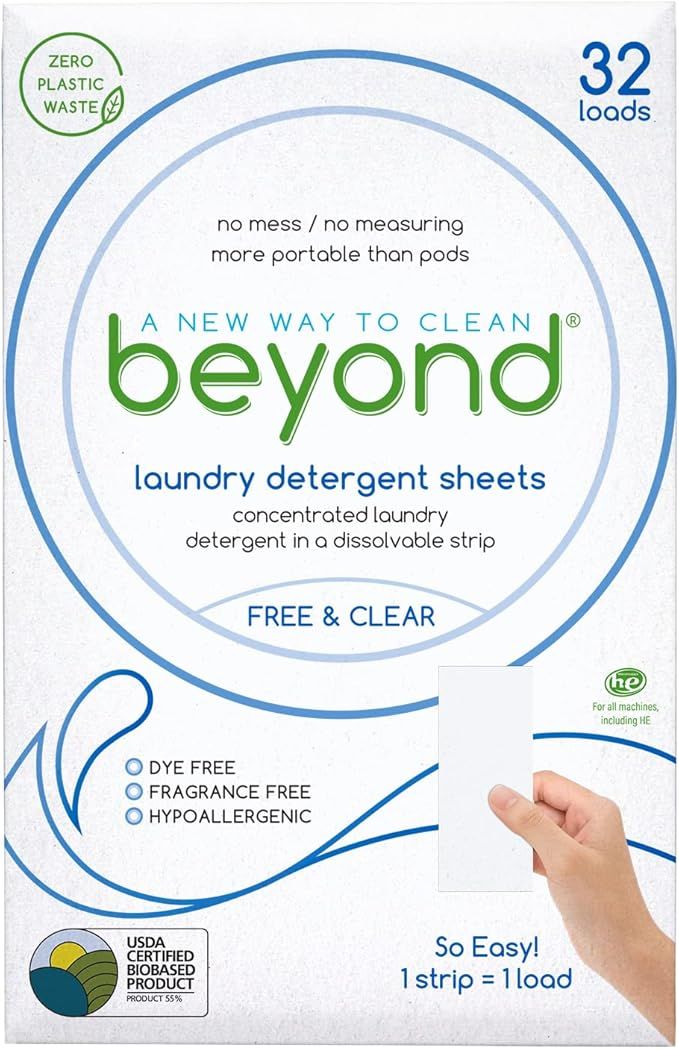 Beyond Laundry Detergent Sheets. Eco-friendly, biodegradable, hypoallergenic, paraben free, trave... | Amazon (US)
