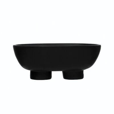 Matte Black Stoneware Footed Bowl | Ada + East