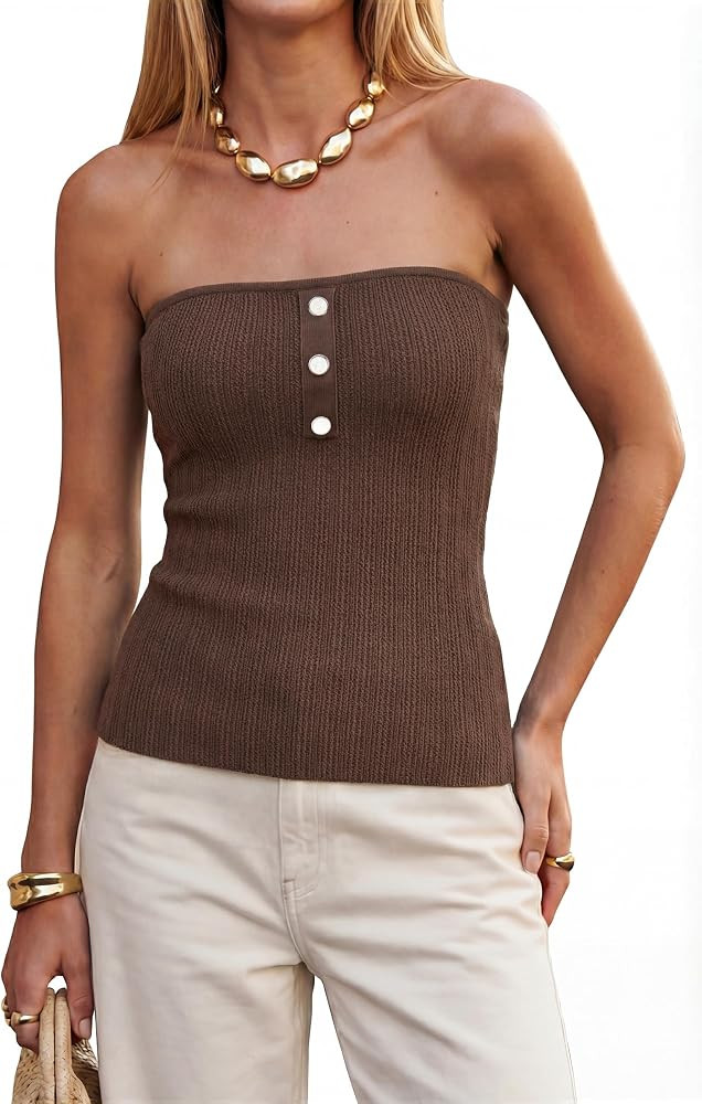 Breathable Stretchy Lyocell Blend, Non-Slip Tube Top with Built-in Grip, Slim Fit Cut, Going Out ... | Amazon (US)