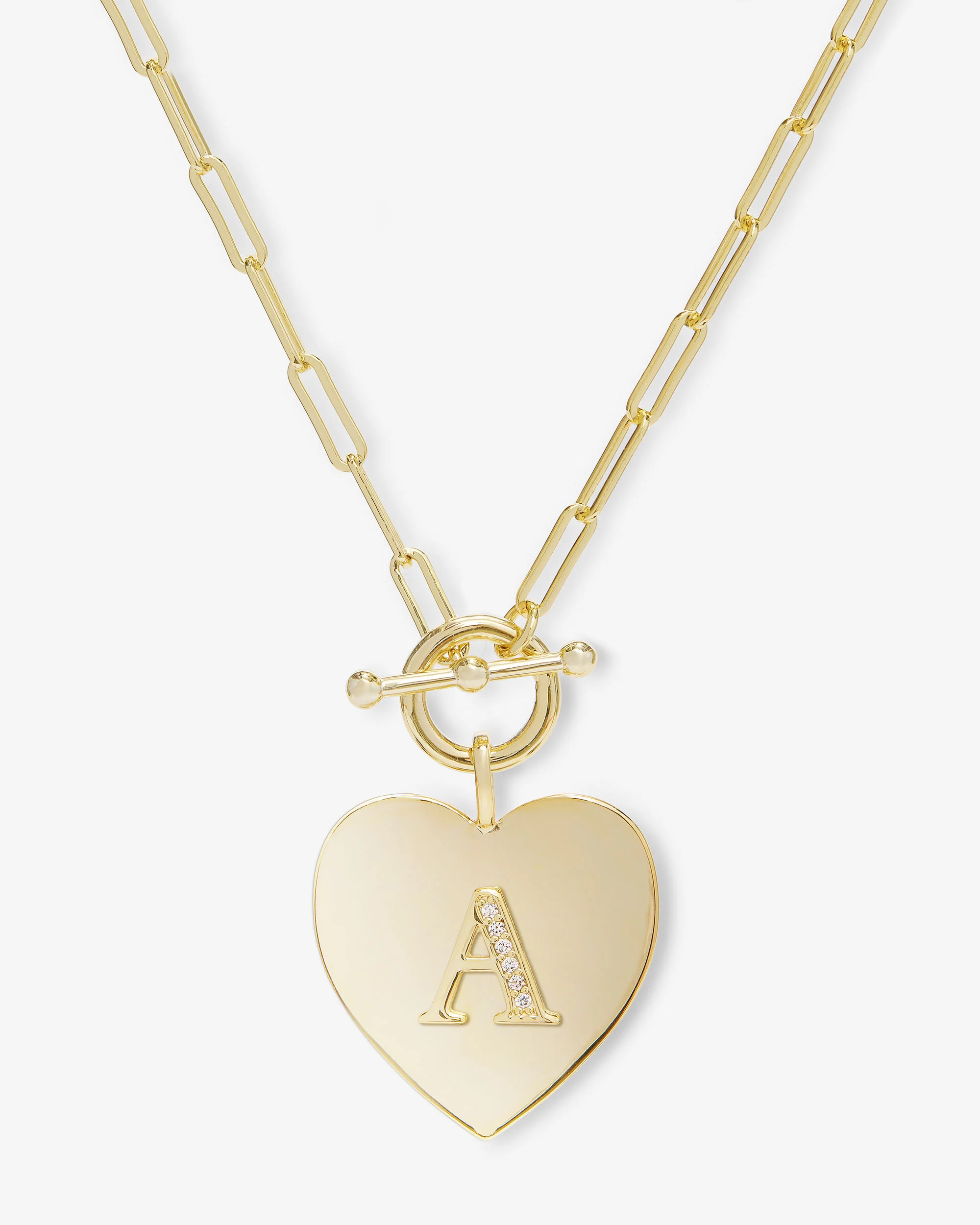 Love Letters Heart Necklace - Gold|White Diamondettes | Melinda Maria Jewelry