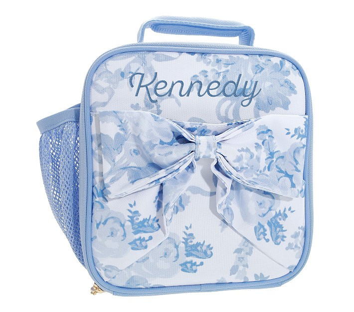 LoveShackFancy Blue Damask Floral Mackenzie Lunch Box | Pottery Barn Kids