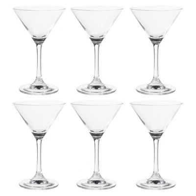 Martini Glasses - 6-Set Clear Classic 5-Ounce Cocktail Glasses, Inverted Cone Shaped Stemware, Ba... | Target