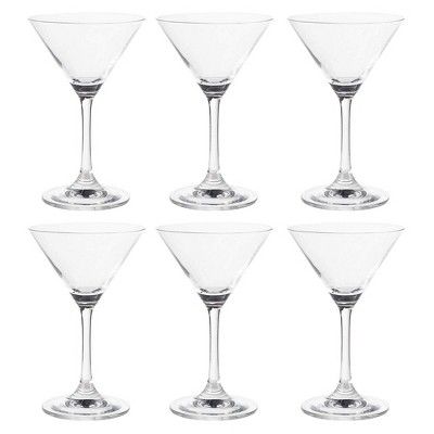 Martini Glasses - 6-Set Clear Classic 5-Ounce Cocktail Glasses, Inverted Cone Shaped Stemware, Ba... | Target
