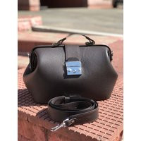 Dark Brown Doctor Bag - Large Soft Leather Handbag, Classic Women's Purse, Structured Work Tote, Handmade | Etsy (US)