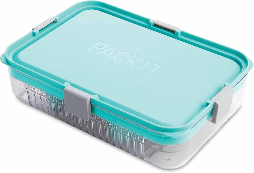 PackIt Mod Large Bento Food Storage Container, Mint, Shatterproof Crystal Clear Base, with Leak-r... | Amazon (US)